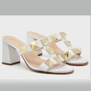 French Sole New York (FS/NY) Adel Sandal White Gold Studs Size 9.5 Tuckernuck